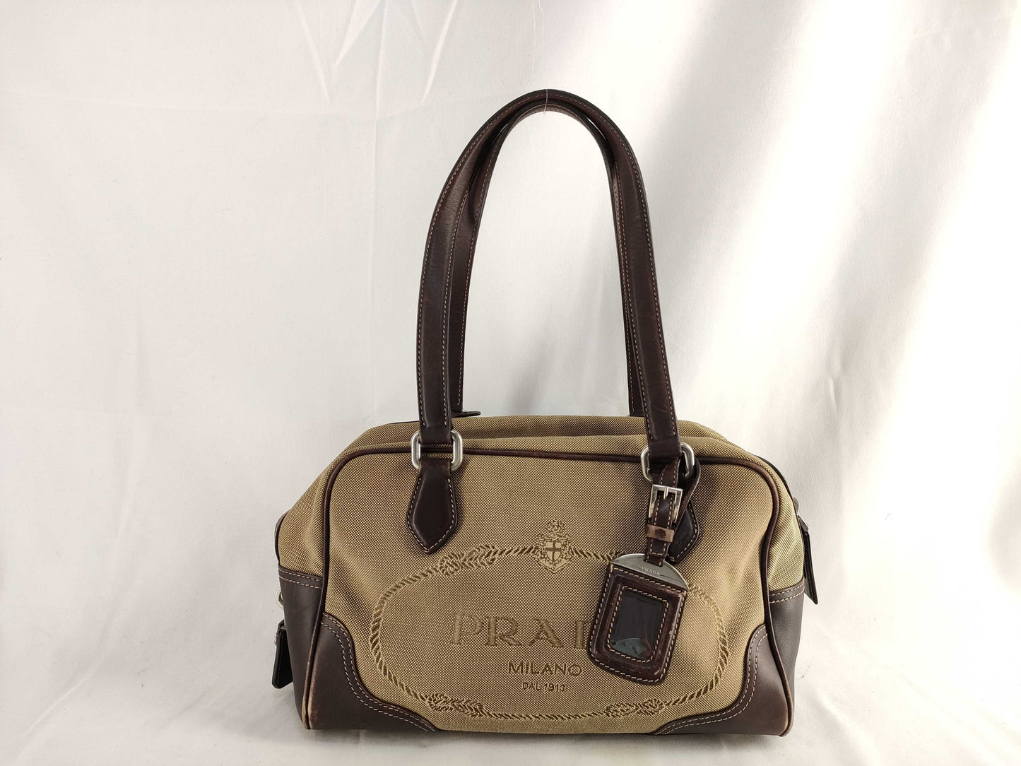 PRADA logo jacquard handbag