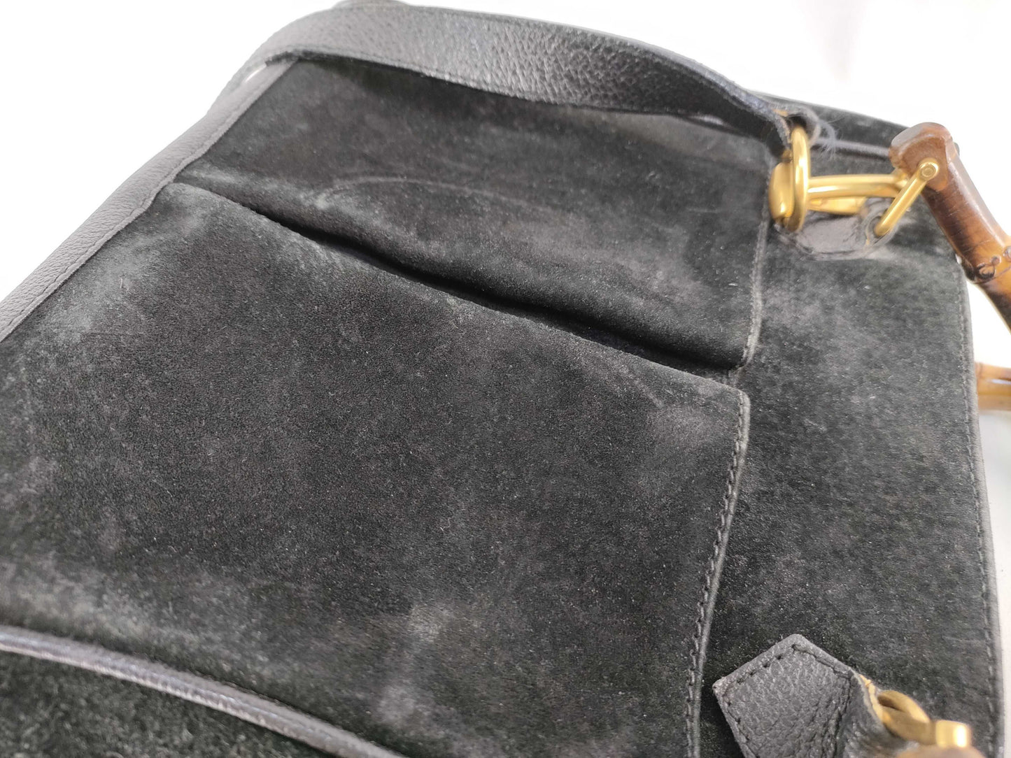 GUCCI Bamboo Old Gucci Bamboo 2-way Shoulder Handbag