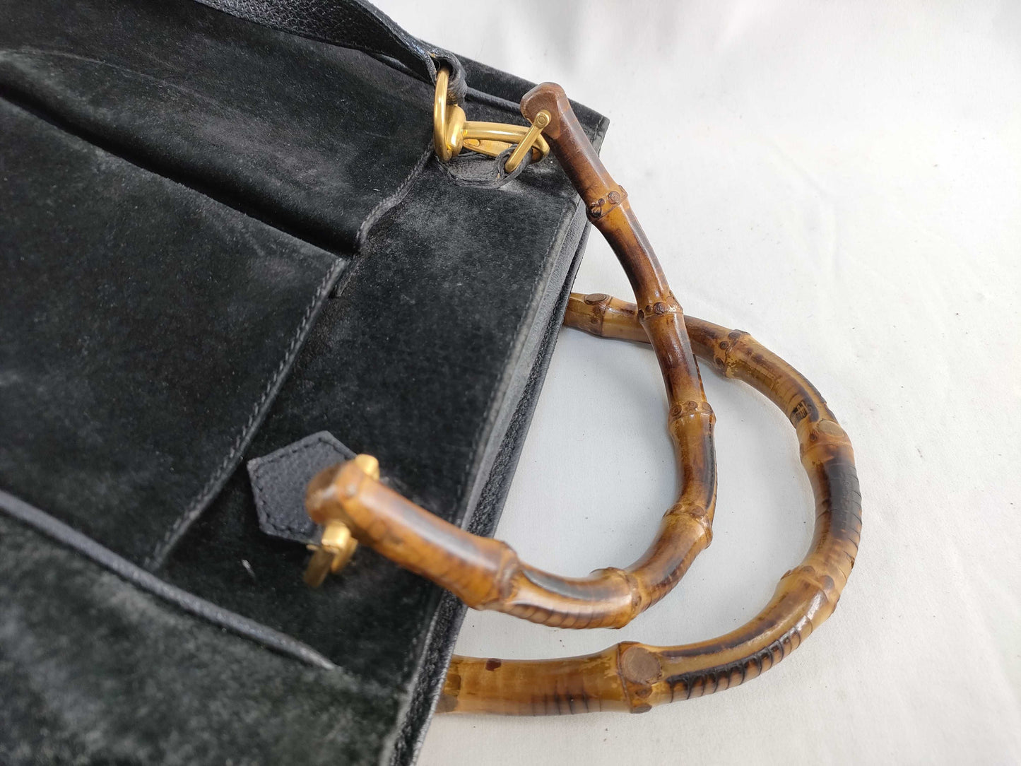 GUCCI Bamboo Old Gucci Bamboo 2-way Shoulder Handbag