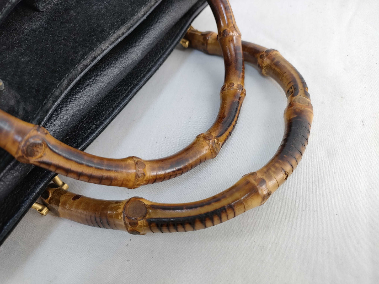 GUCCI Bamboo Old Gucci Bamboo 2-way Shoulder Handbag