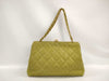 CHANEL Caviar Flap Handbag Green