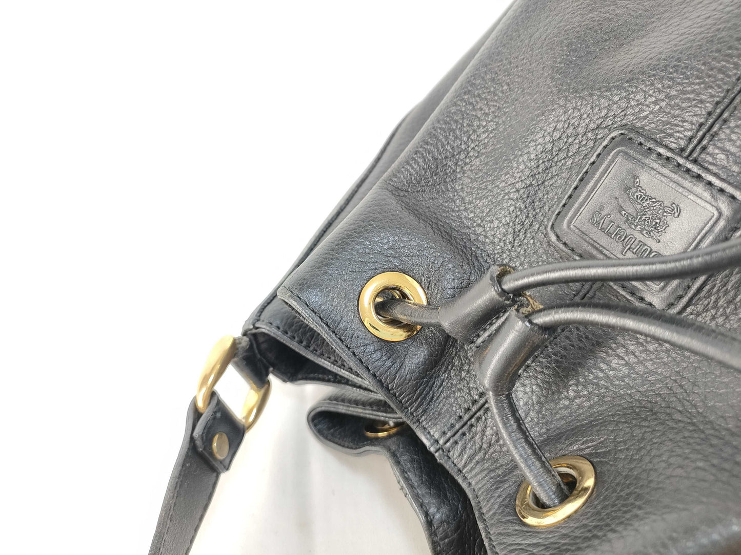 BURBERRY Drawstring Leather Shoulder Bag