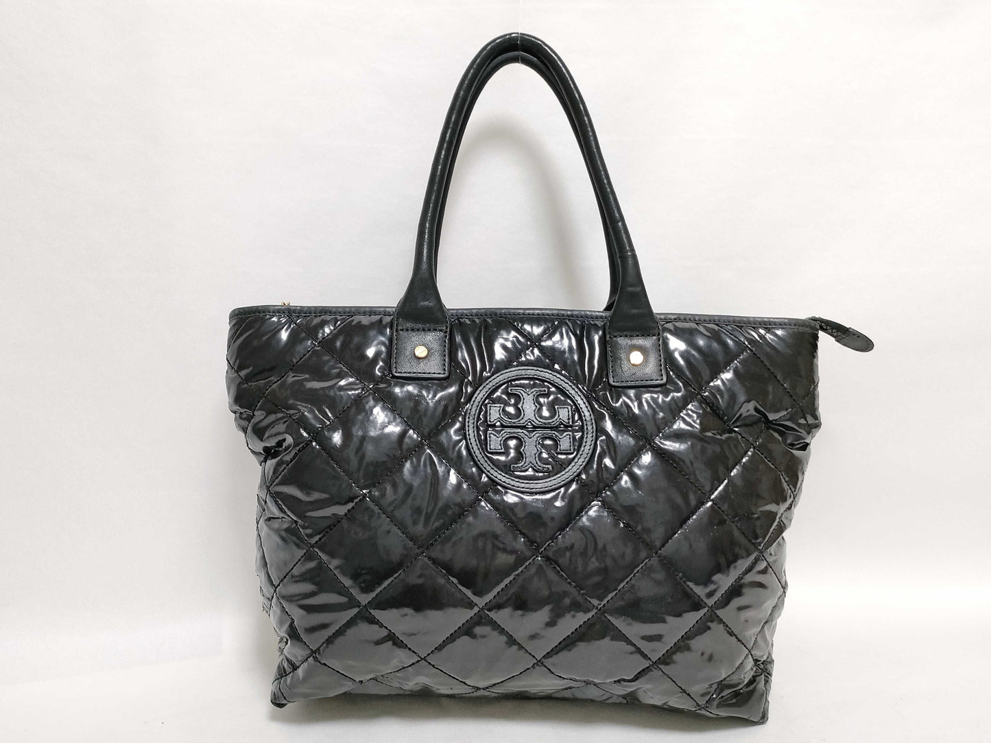 Tory Burch Quilted Tote Black Tote Bag