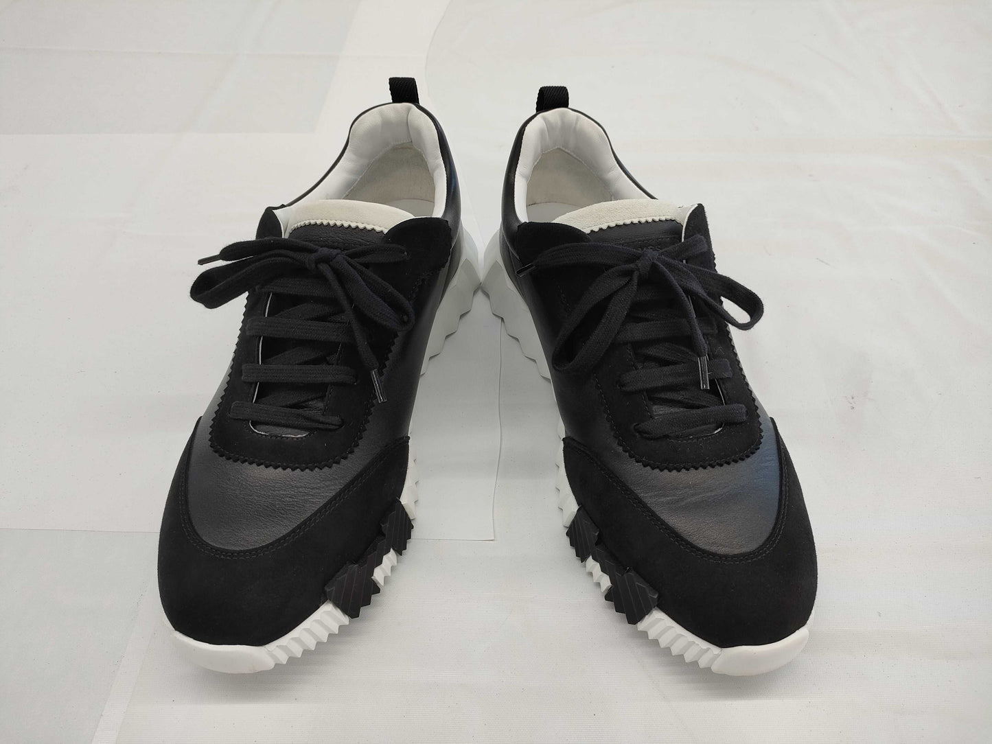 HERMES HERMES Men's Bouncing Sneakers Black Leather Size 43 Sneakers