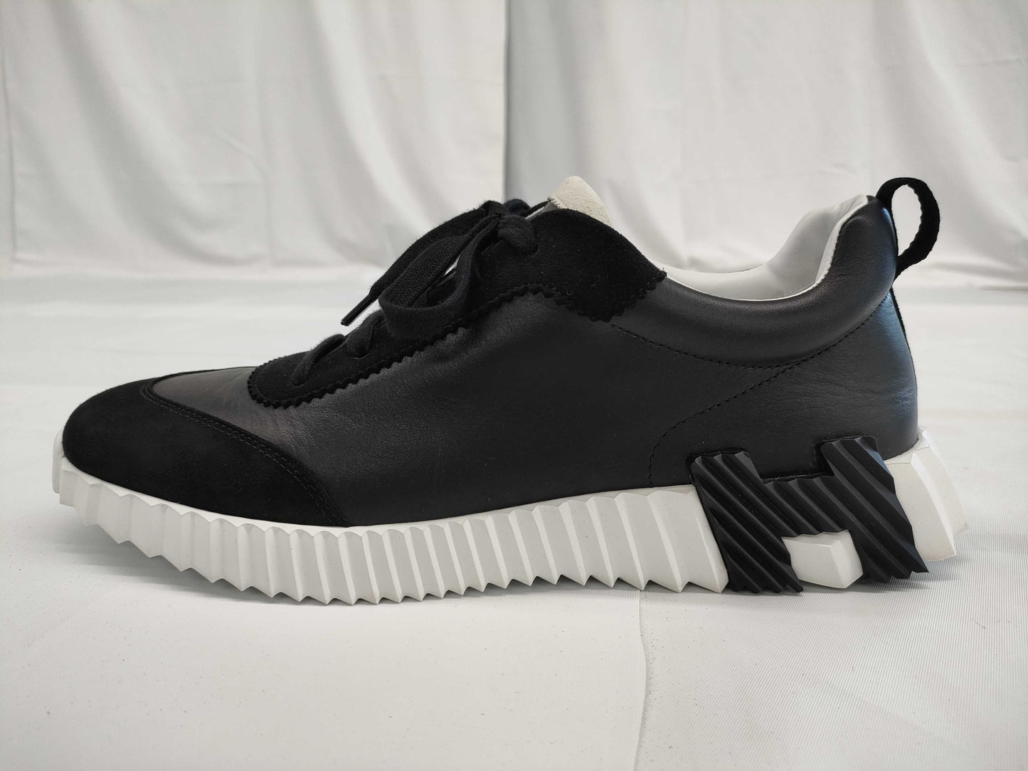 HERMES HERMES Men's Bouncing Sneakers Black Leather Size 43 Sneakers