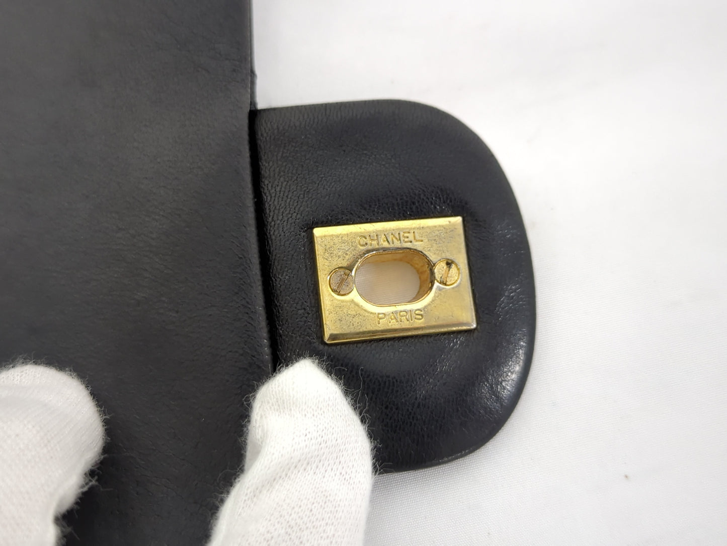 CHANEL Lambskin Double Flap 25 Black Shoulder Bag #1