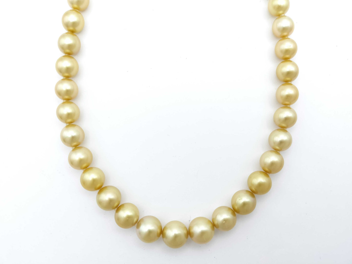 White South Sea Pearl Necklace, Diameter: Approx. 9.0-10.7mm, Sterling Silver, 54.2g