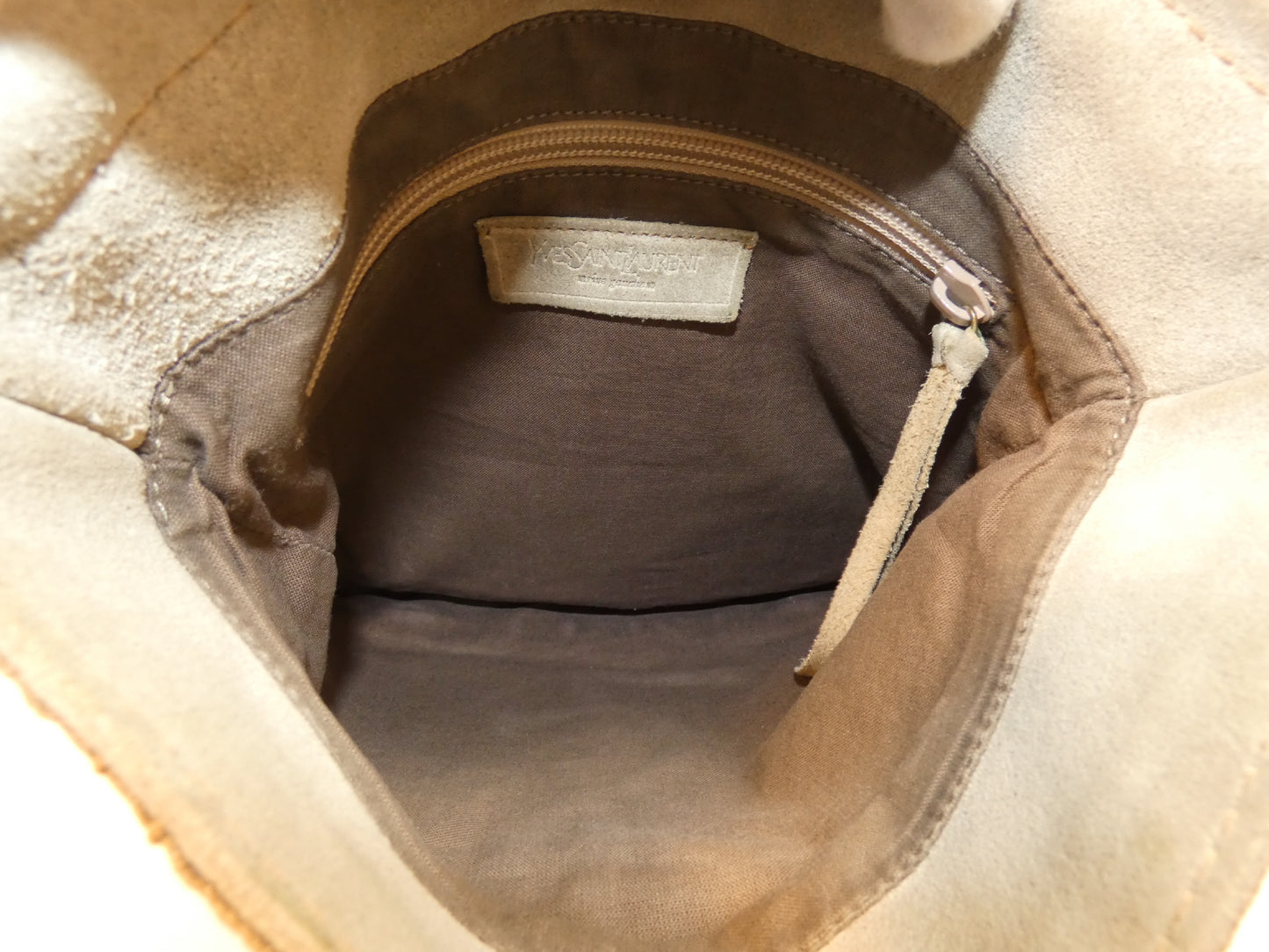 Yves Saint Laurent Canvas Suede Shoulder Bag