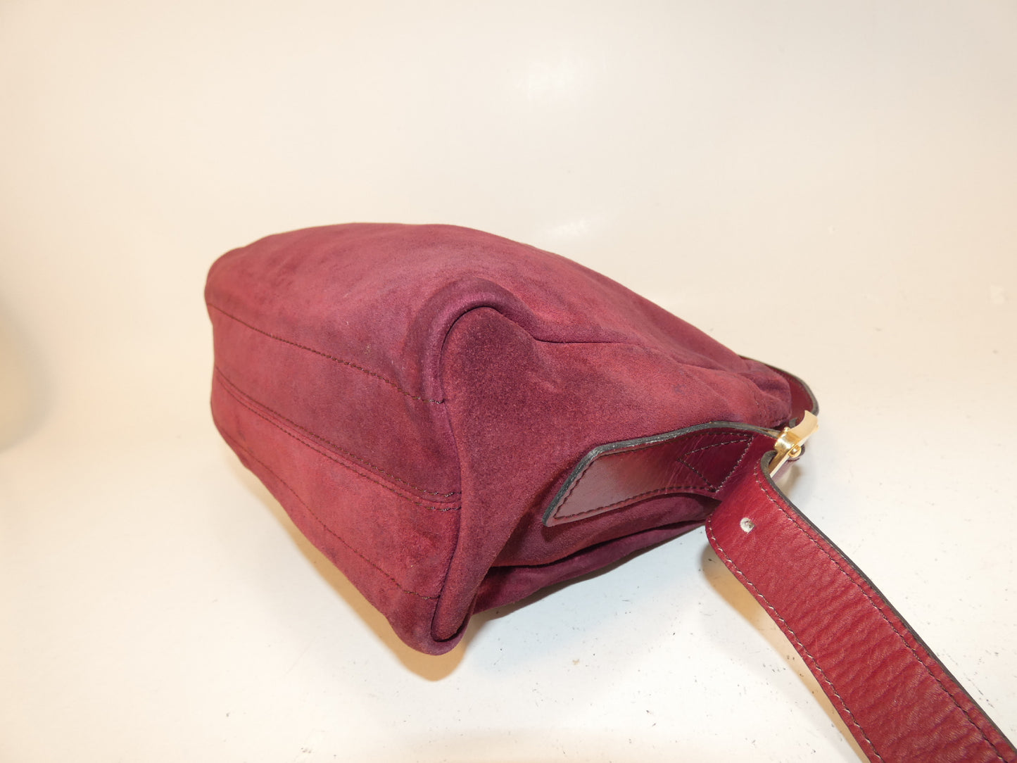 LOEWE Anagram Suede Bordeaux Shoulder Bag