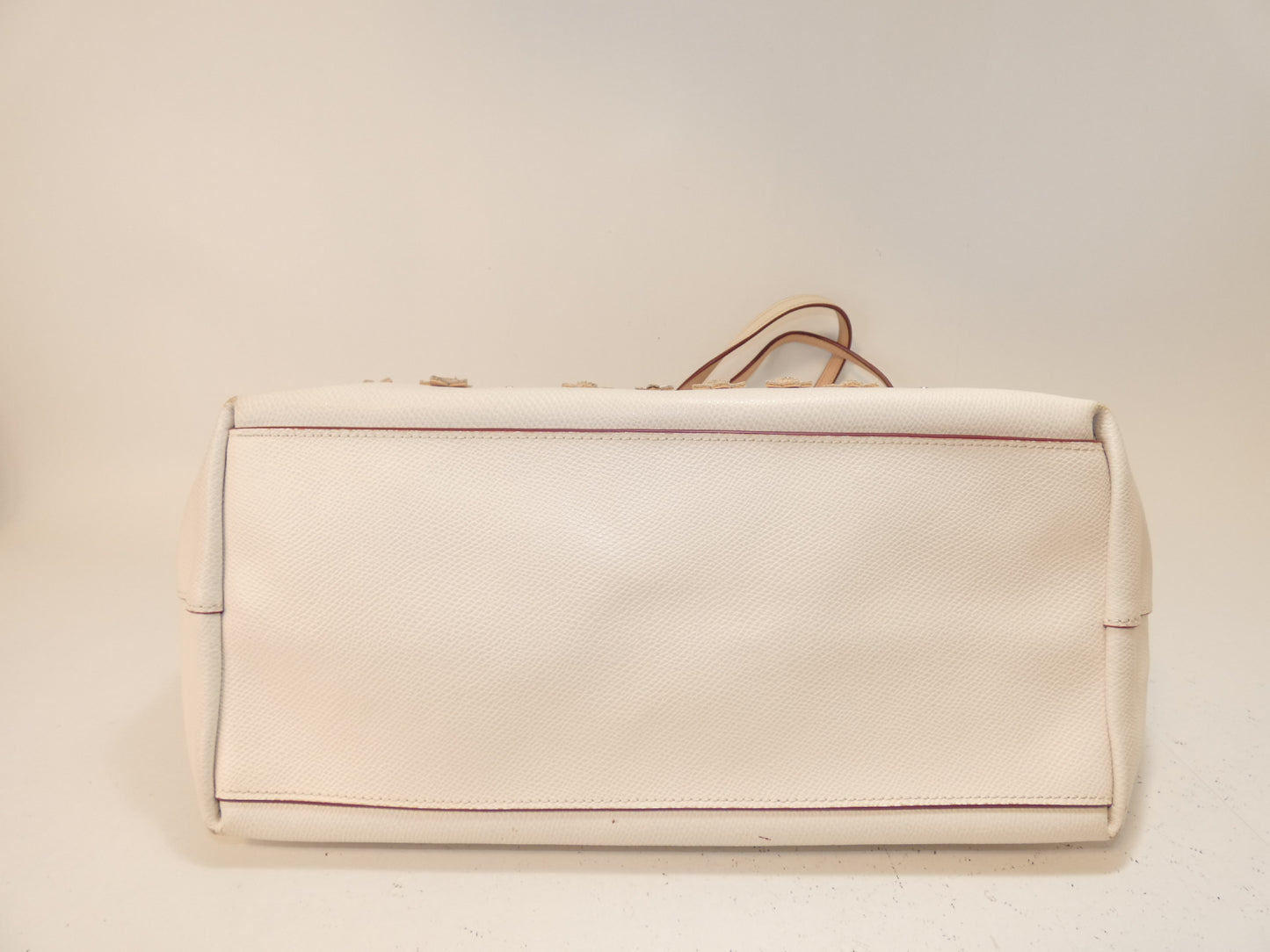 COACH Leather Perforated Flower Hand Tote Bag