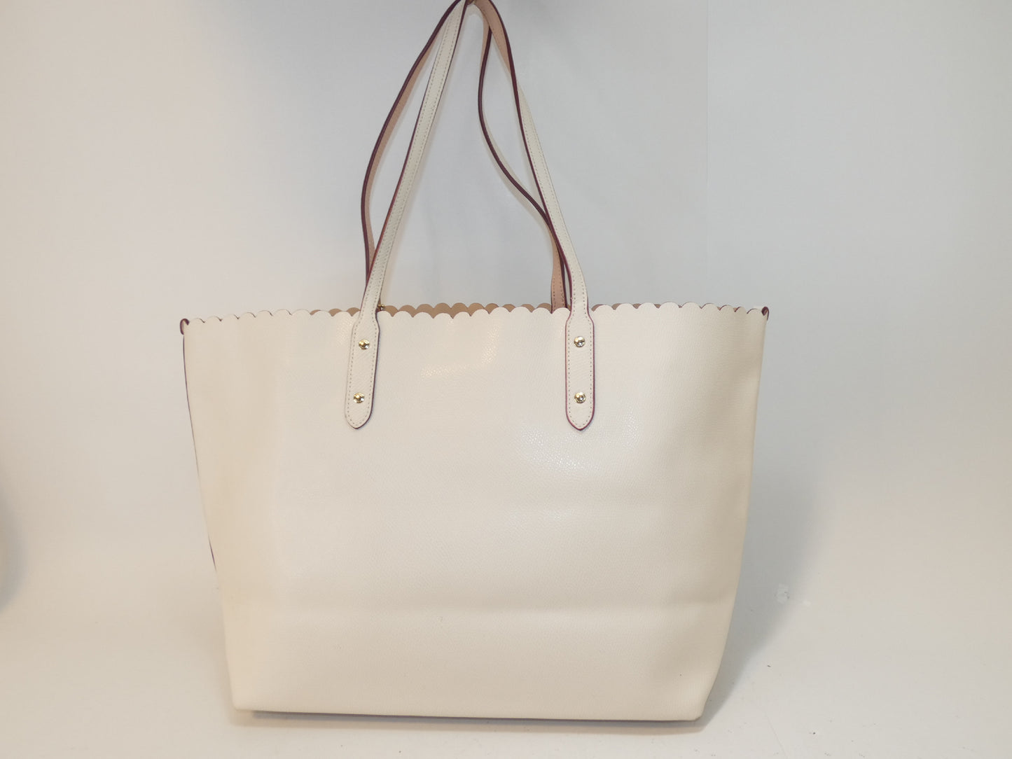 COACH Leather Perforated Flower Hand Tote Bag