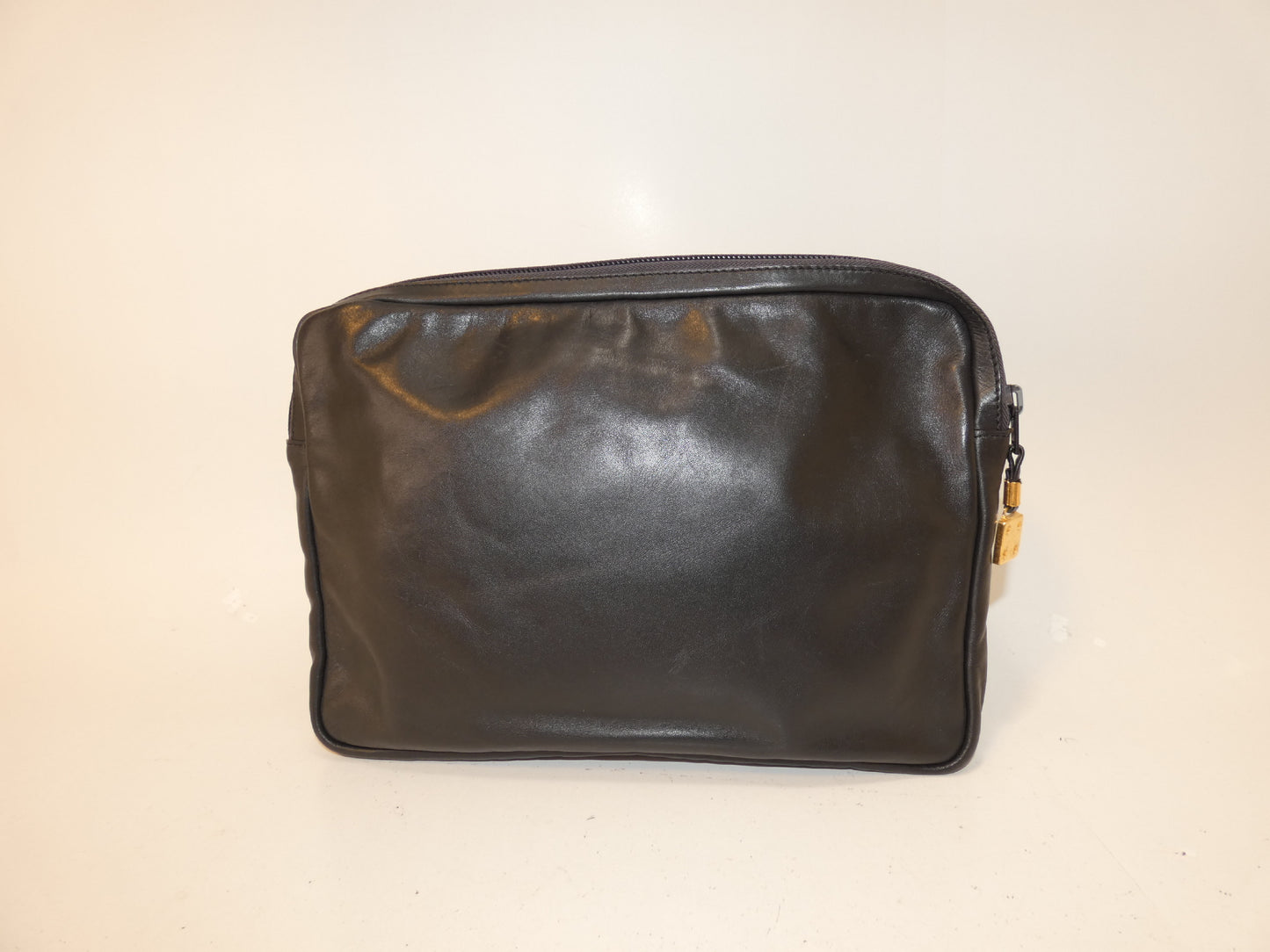 LOEWE Anagram Black Leather Clutch Pouch Clutch Bag