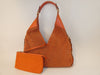 Salvatore Ferragamo Leather Braided Gancini One-Hand Shoulder Bag with Orange Pouch