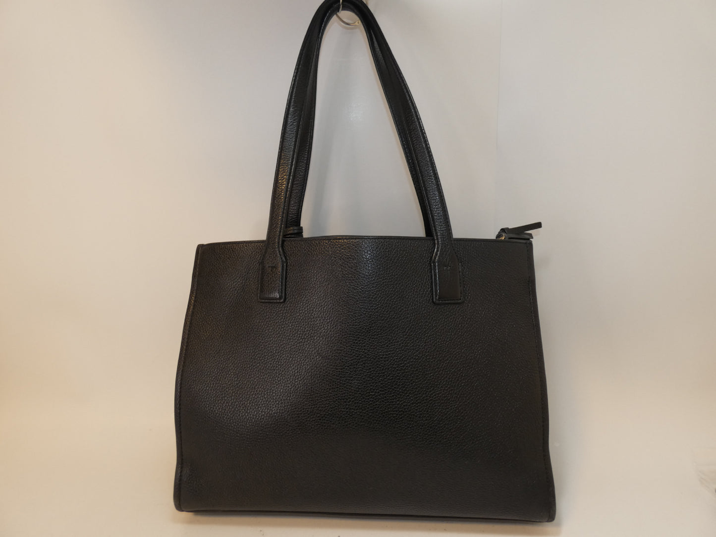 Tory Burch Front Logo Black Leather Tassel Tote Hand Tote Bag