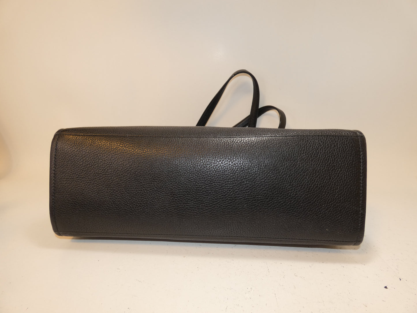 Tory Burch Front Logo Black Leather Tassel Tote Hand Tote Bag