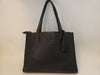 Tory Burch Front Logo Black Leather Tassel Tote Hand Tote Bag