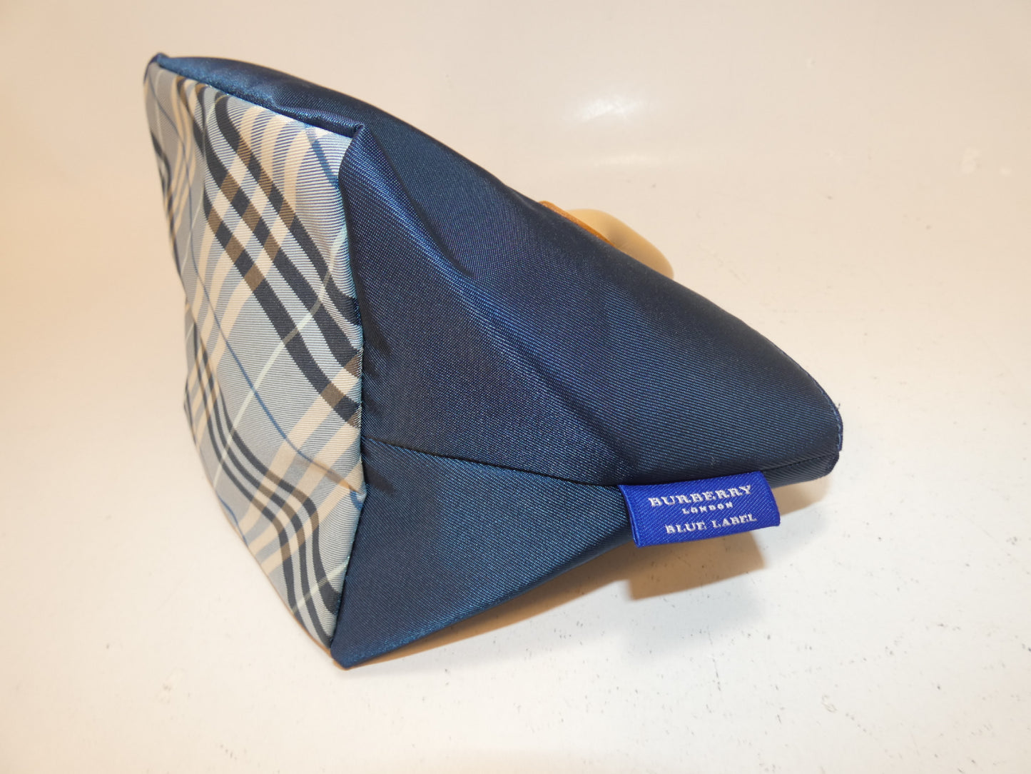 BURBERRY Nylon Nova Check Blue Handbag