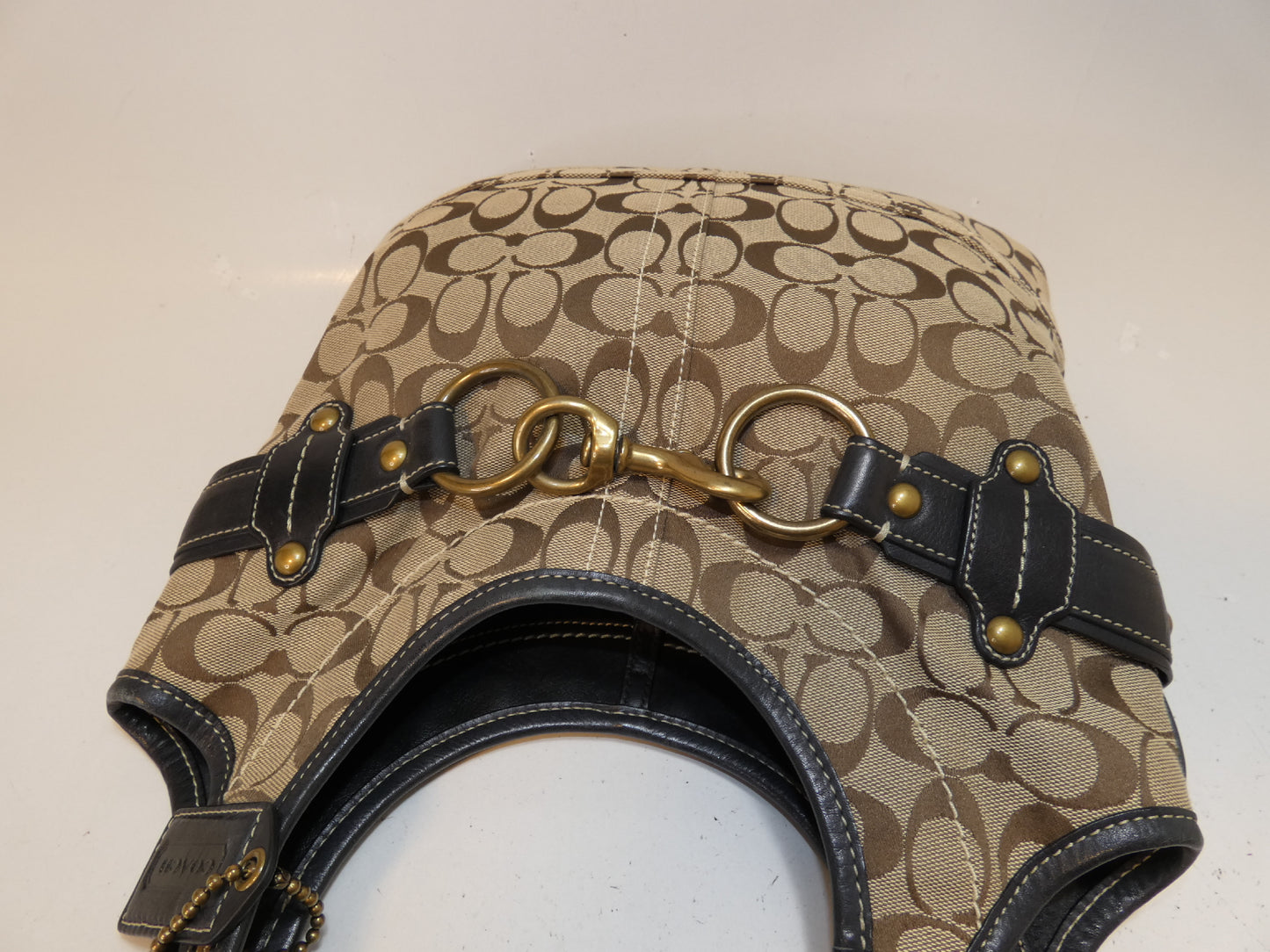 COACH Signature Canvas Leather Hook Belt Handbag