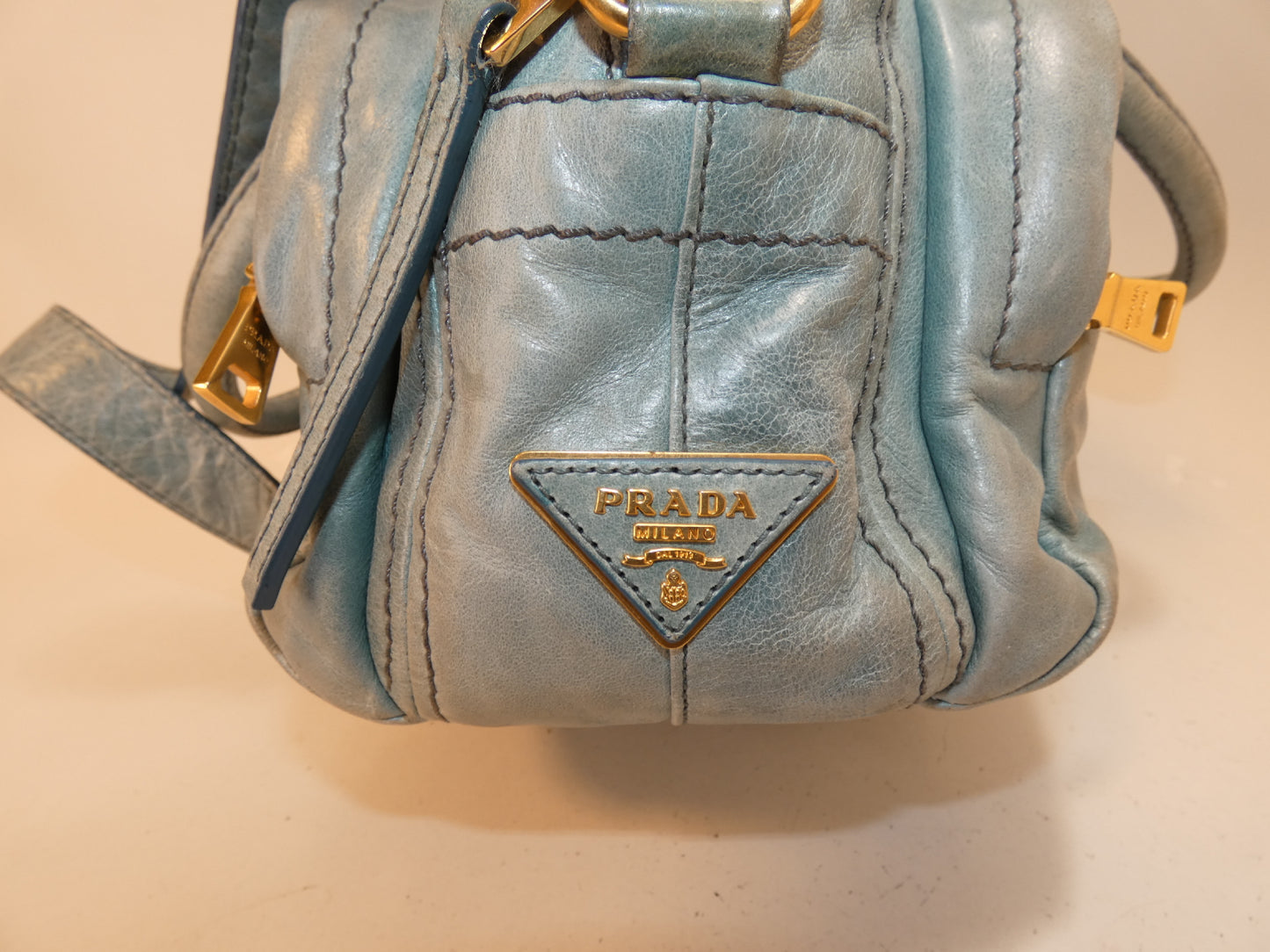 PRADA 2-way Leather Boston Hand Shoulder Bag