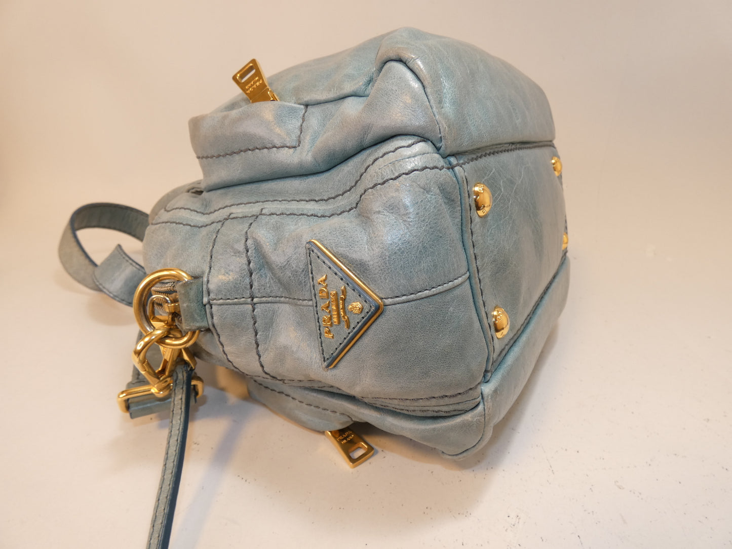 PRADA 2-way Leather Boston Hand Shoulder Bag