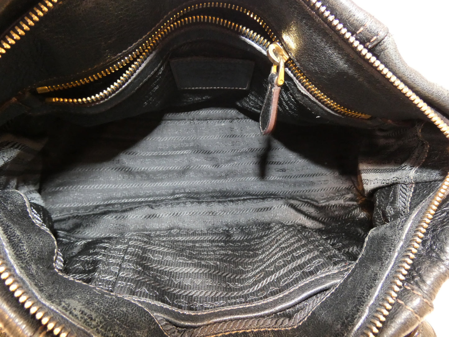 PRADA 2-way Vitello leather black hand/shoulder bag