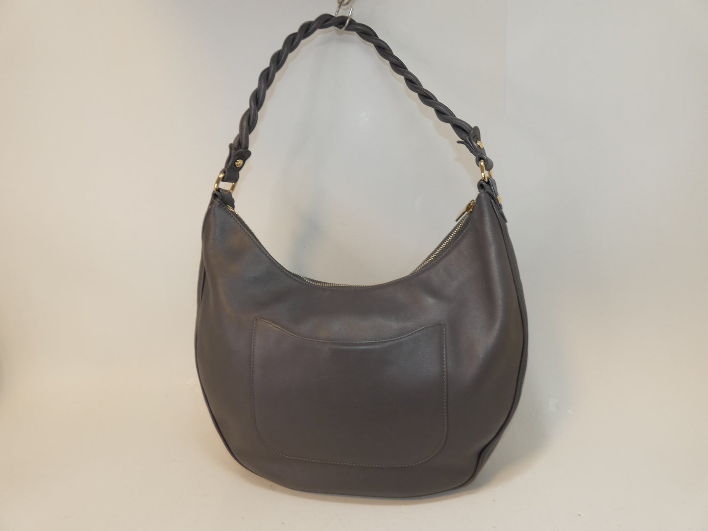 MORABITO Morabito Leather Gray One-Shoulder/One-Hand Shoulder Bag