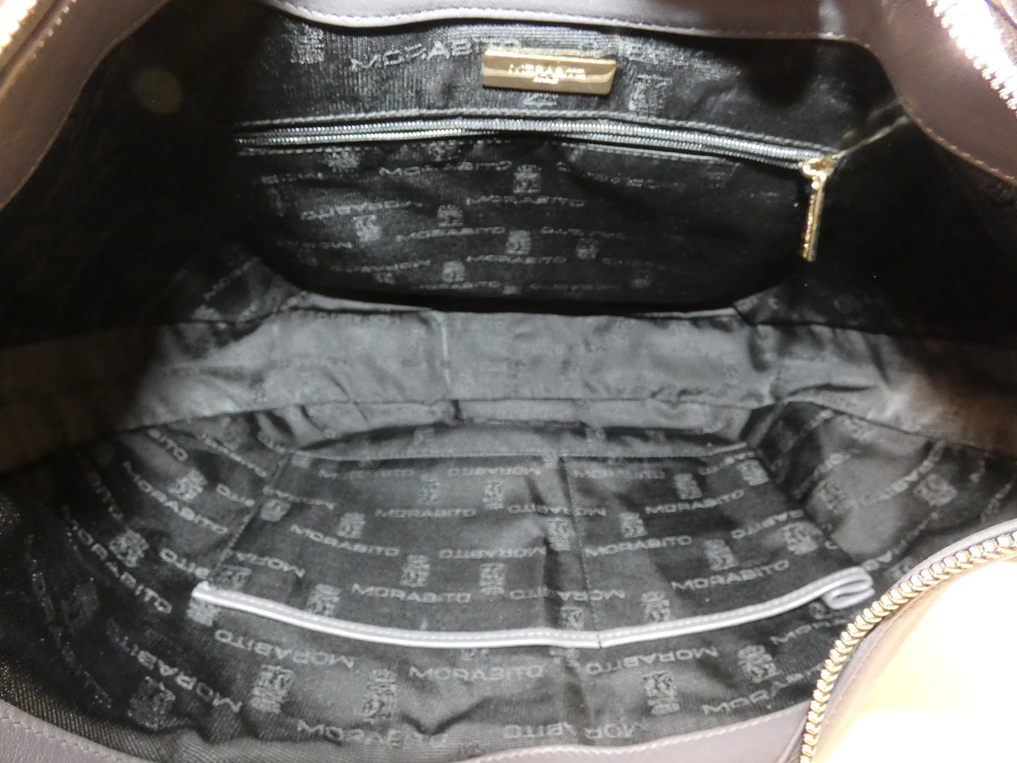 MORABITO Morabito Leather Gray One-Shoulder/One-Hand Shoulder Bag