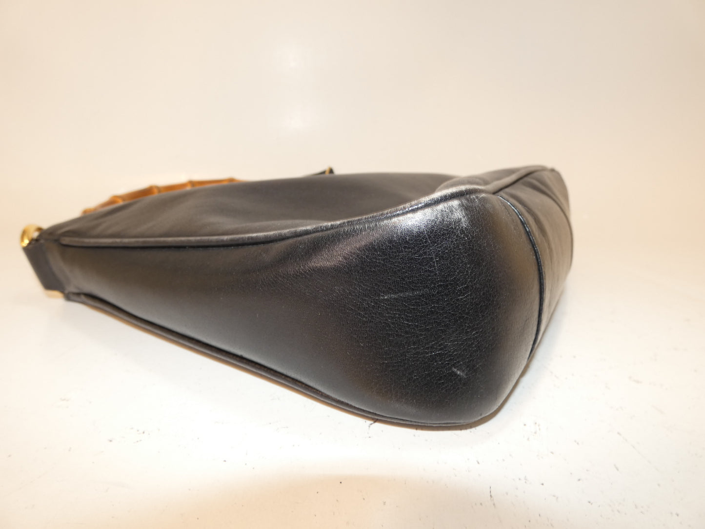 GUCCI 2-way bamboo leather black handbag