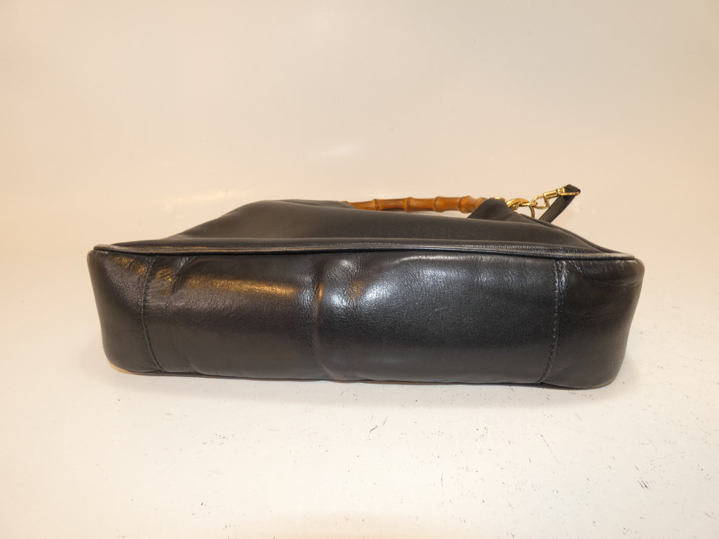 GUCCI 2-way bamboo leather black handbag