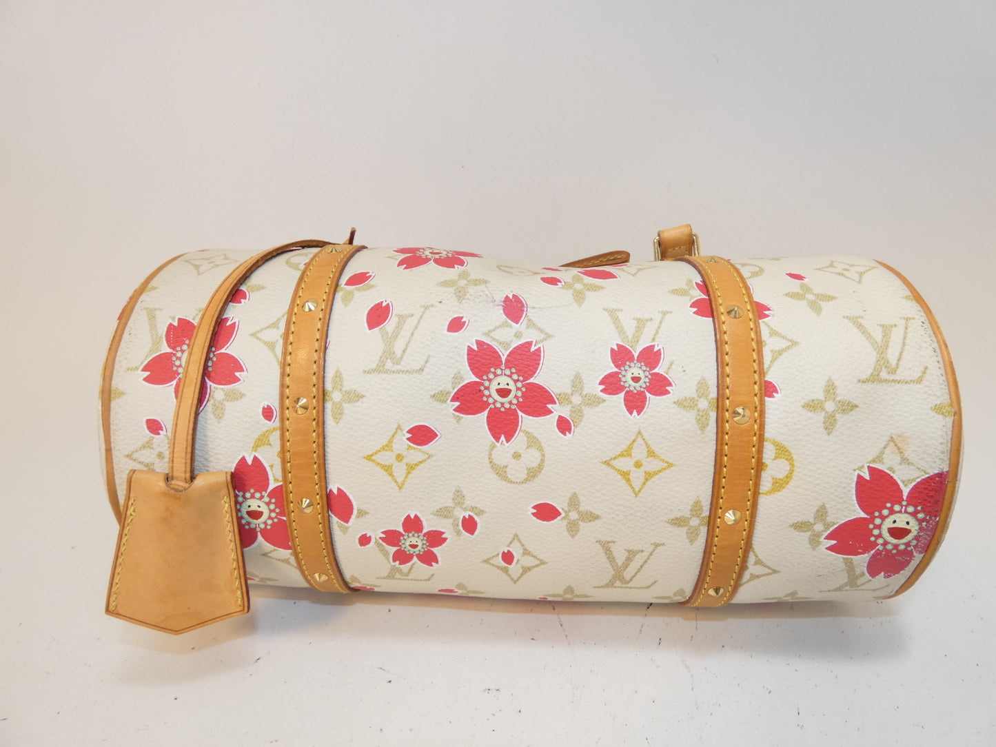 LOUIS VUITTON Papillon Takashi Murakami Cherry Blossom Ribbon Handbag