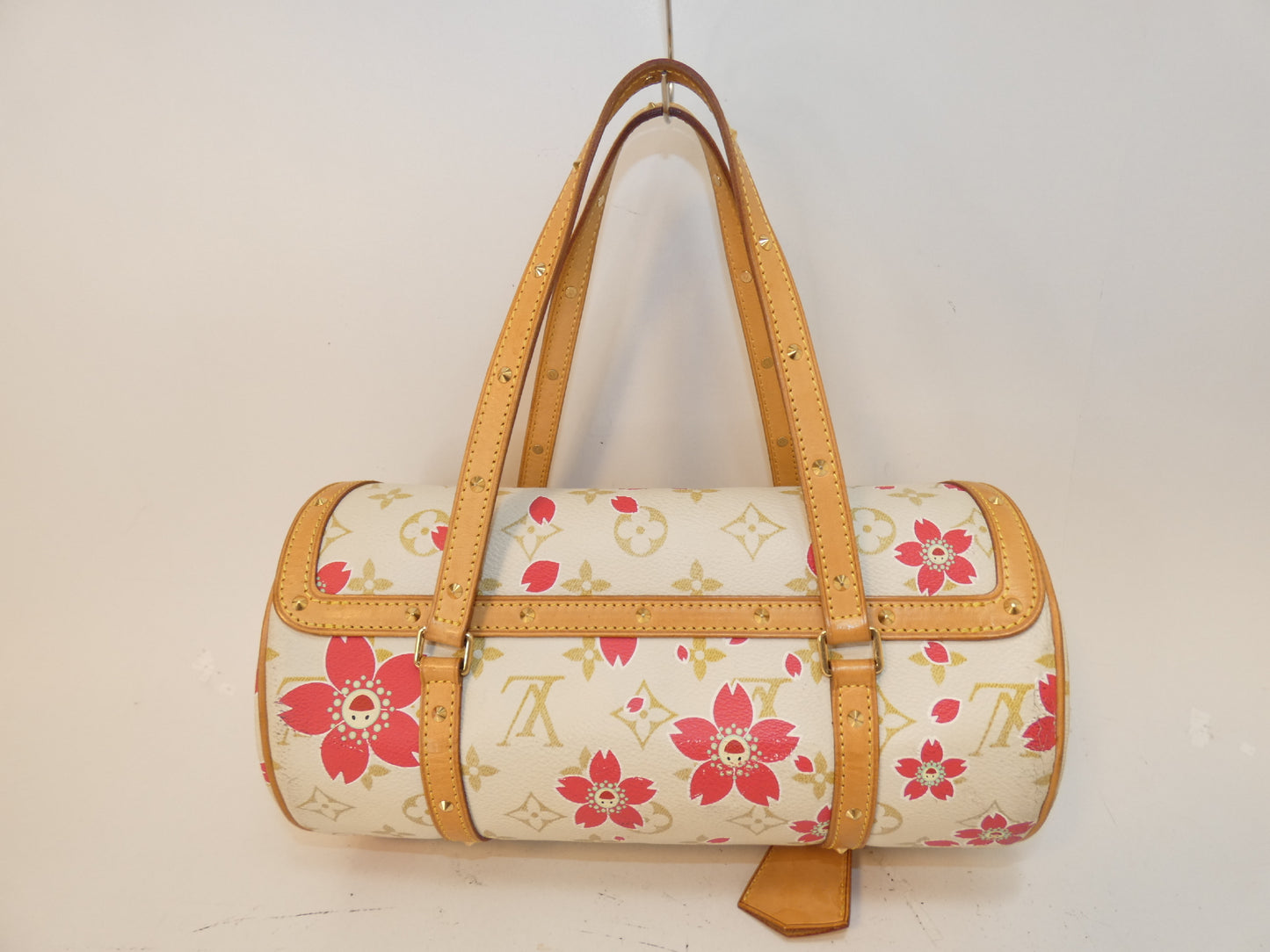 LOUIS VUITTON Papillon Takashi Murakami Cherry Blossom Ribbon Handbag