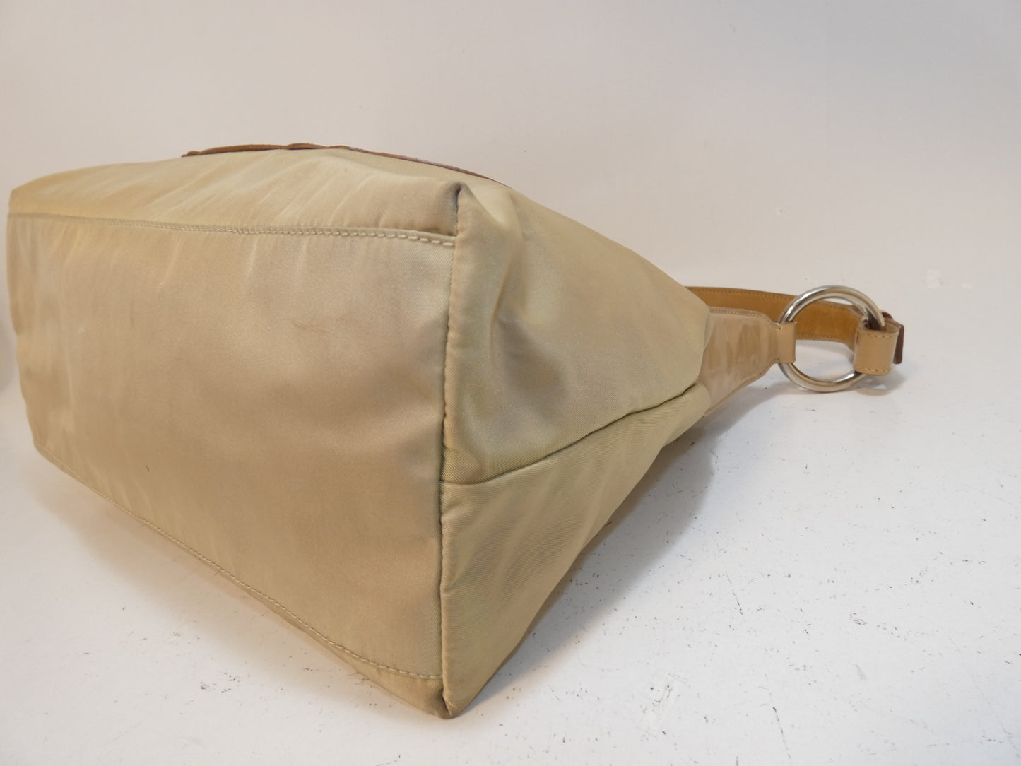 PRADA Logo Jacquard Nylon Patent One-Hand One-Shoulder Shoulder Bag