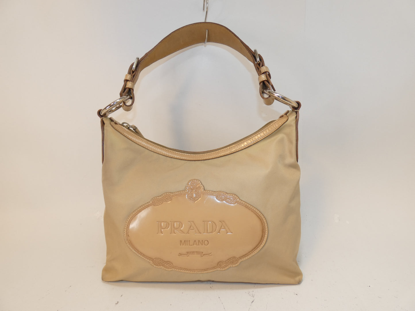 PRADA Logo Jacquard Nylon Patent One-Hand One-Shoulder Shoulder Bag