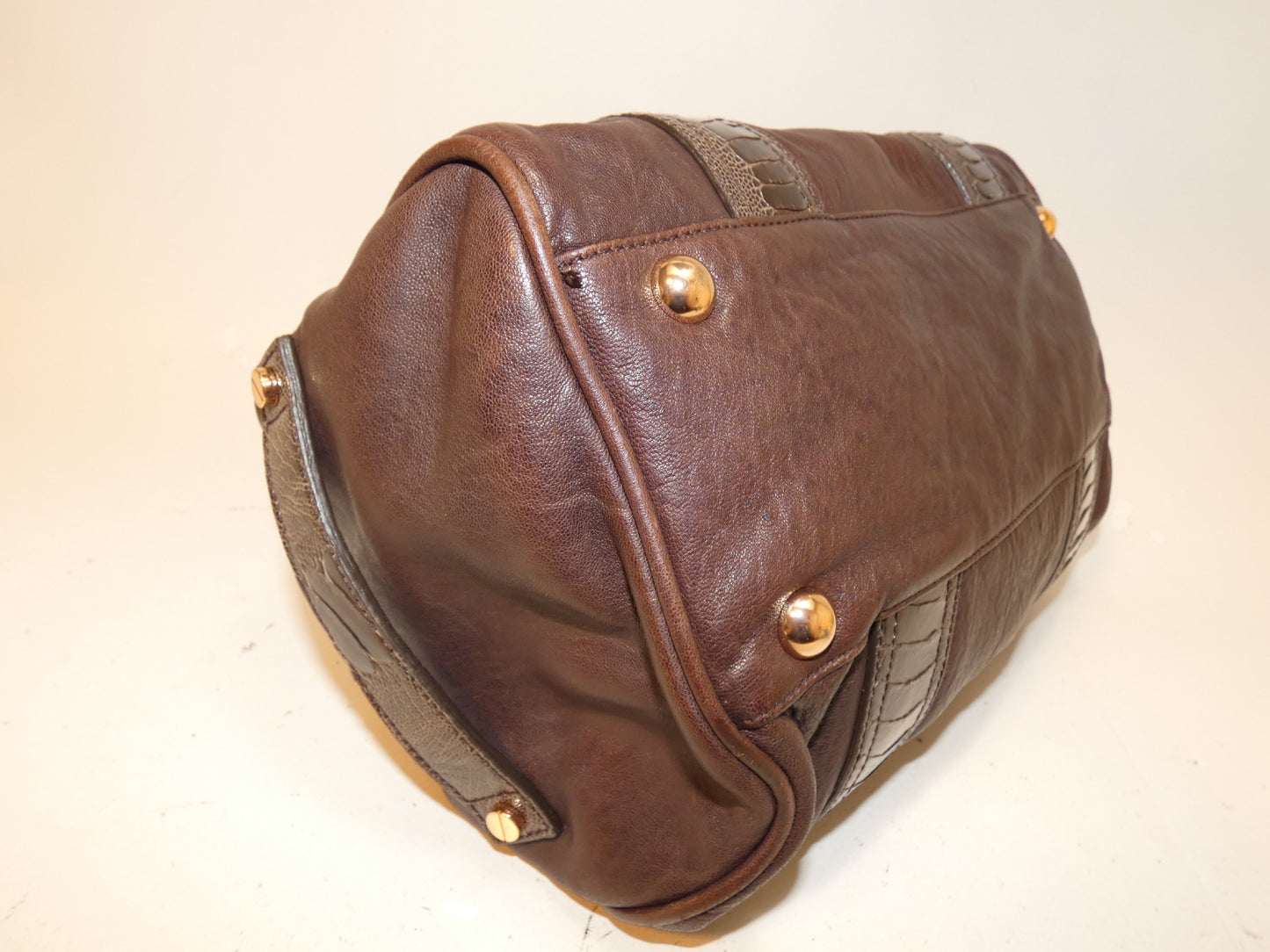 BALENCIAGA Leather 170936 Embossed Hand Boston Bag