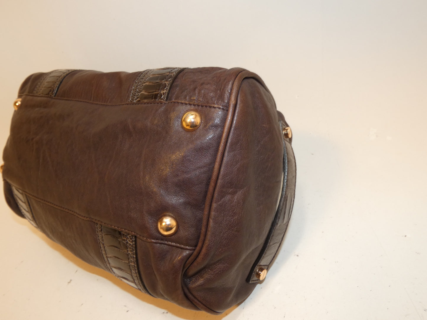 BALENCIAGA Leather 170936 Embossed Hand Boston Bag