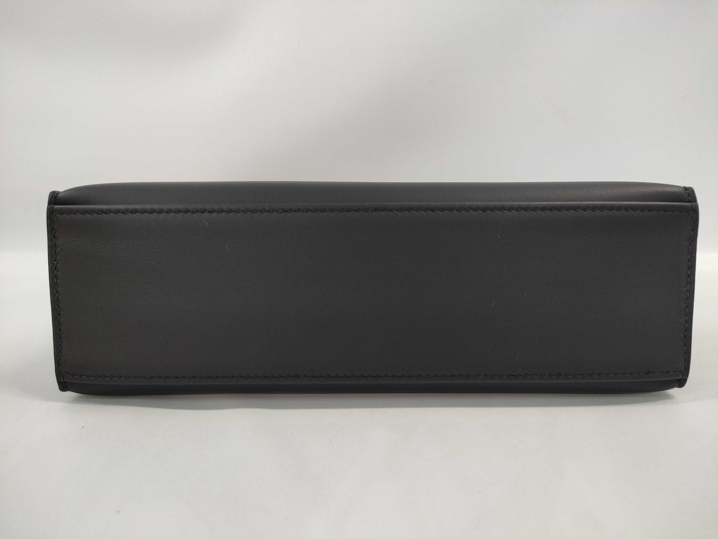 HERMES Pochette Kelly Swift Leather Black G Hardware W Stamp Handbag