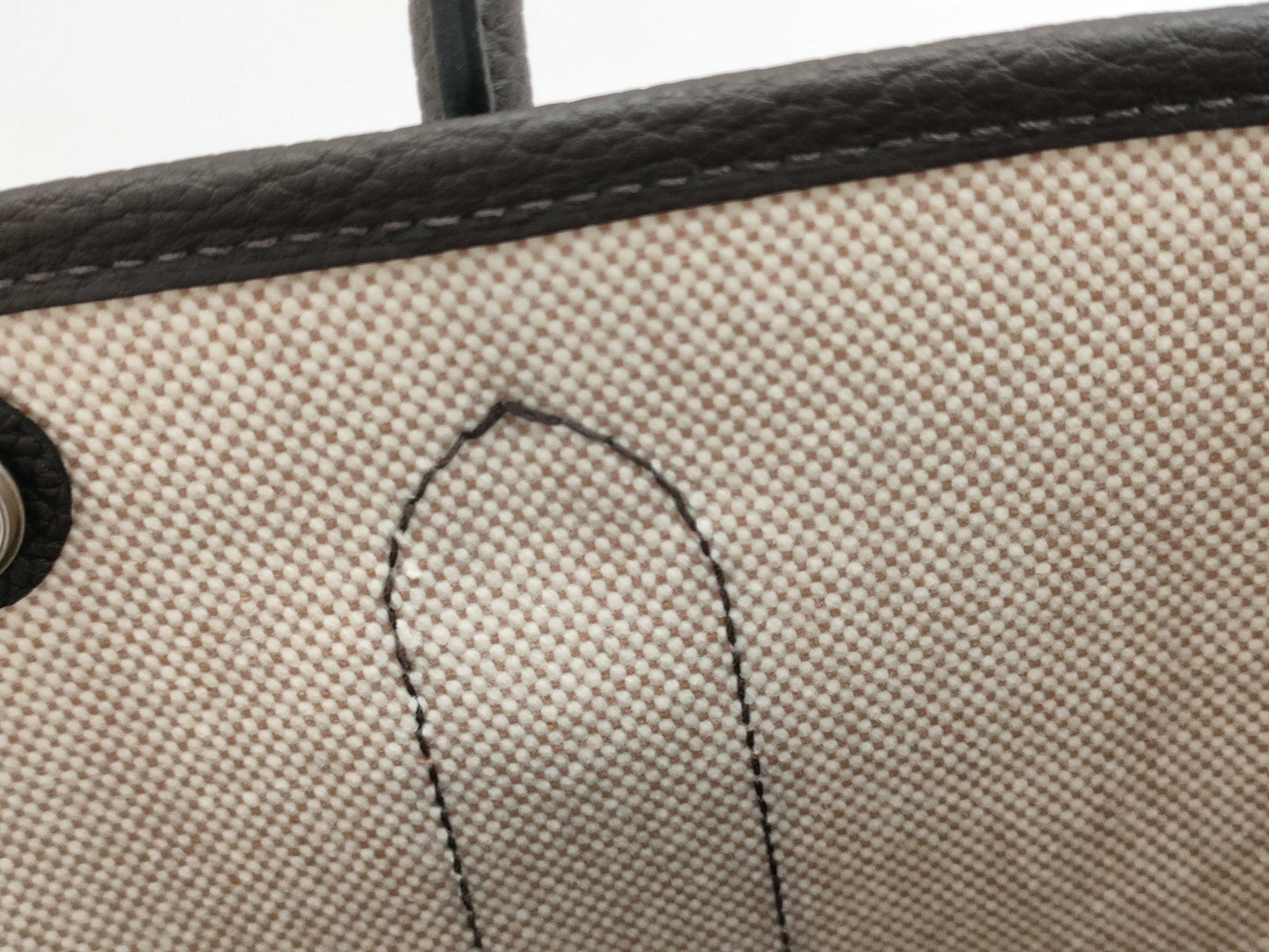 HERMES Neo Garden 23 Toile H Viking/Negonda Ecru/Beige/Ebene K Stamped Handbag