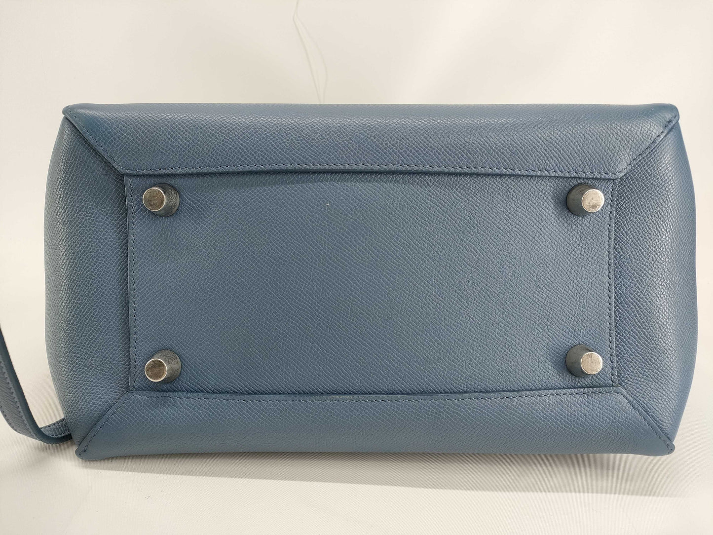 CELINE Mini Belt Bag, Leather, Blue, 2-Way Handbag