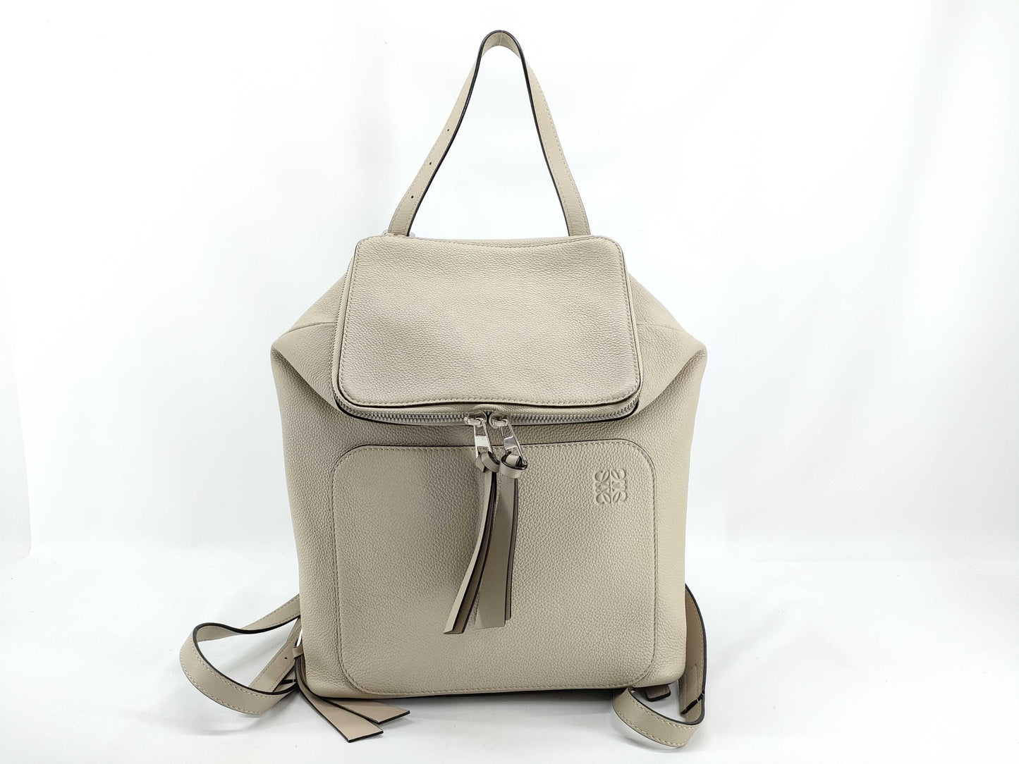 LOEWE Goya Leather Backpack Greige