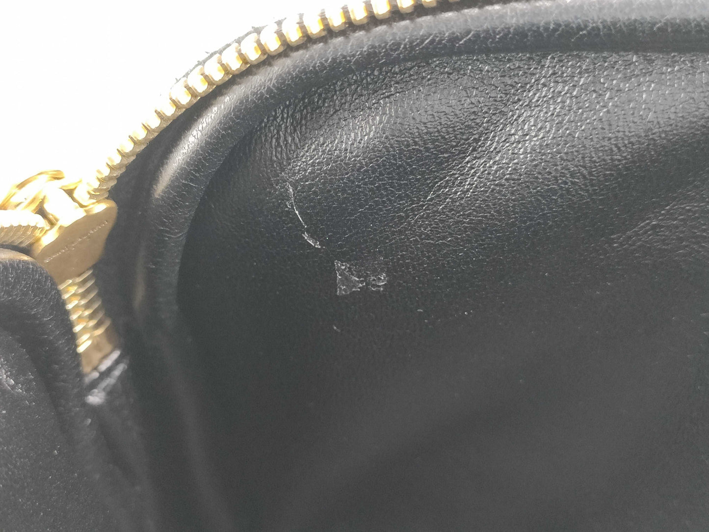 SAINT LAURENT Gaby Leather Chain Shoulder Bag, Black with Gold Hardware, 733667