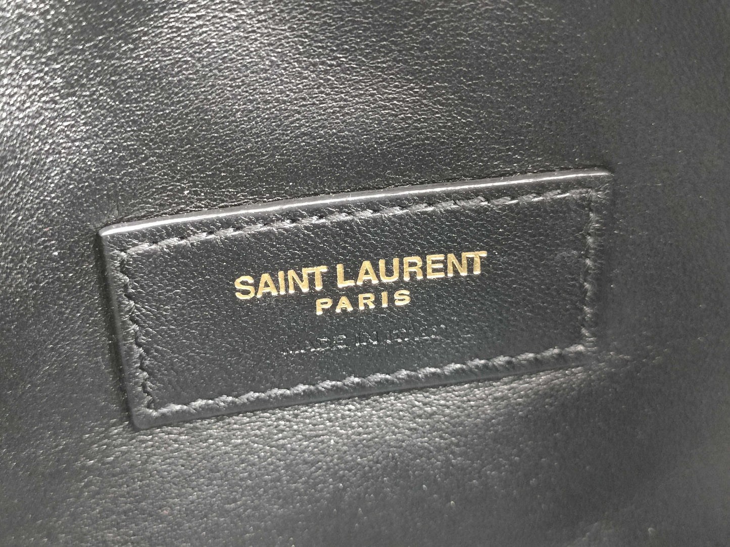 SAINT LAURENT Gaby Leather Chain Shoulder Bag, Black with Gold Hardware, 733667