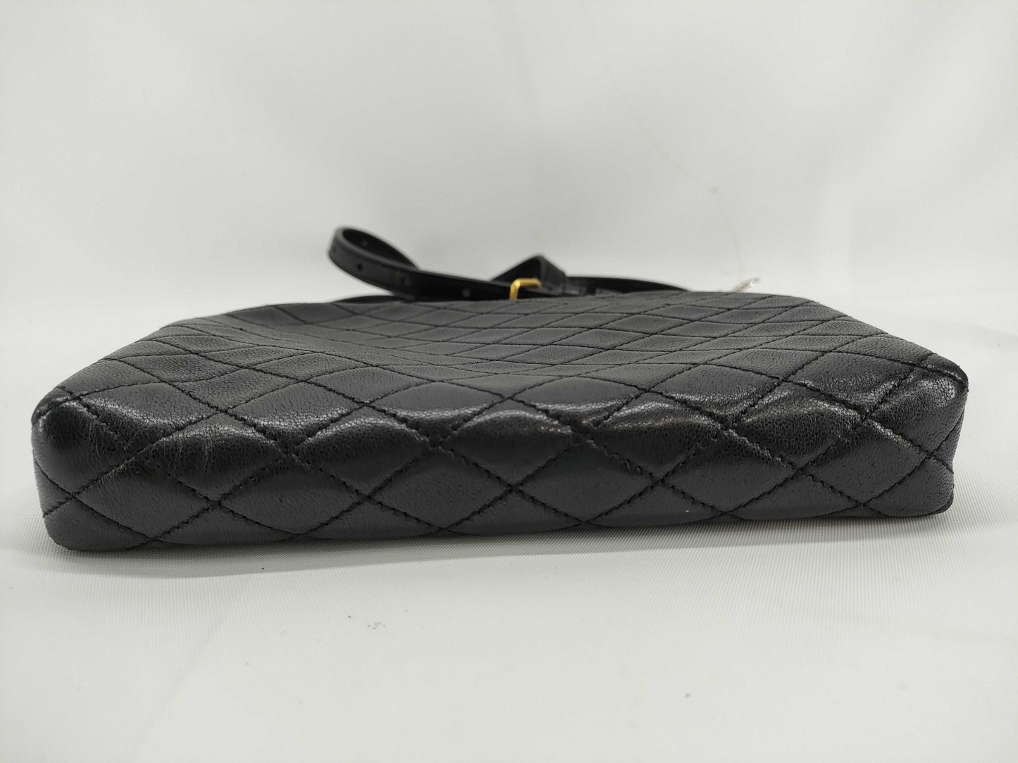 SAINT LAURENT Gaby Leather Chain Shoulder Bag, Black with Gold Hardware, 733667