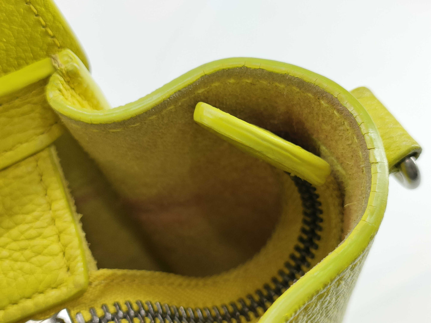 CELINE Luggage Nano Leather Handbag Yellow-Green