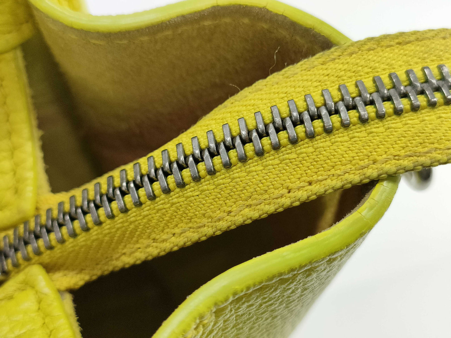 CELINE Luggage Nano Leather Handbag Yellow-Green