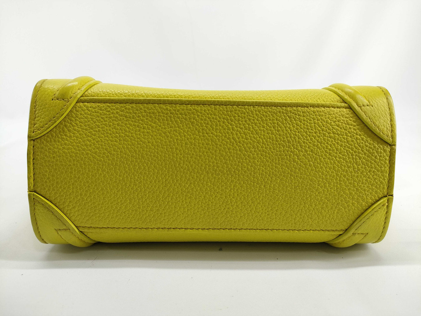 CELINE Luggage Nano Leather Handbag Yellow-Green