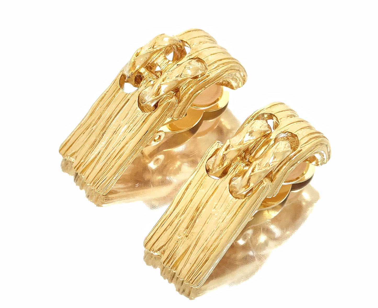 Yves Saint Laurent Yves Saint Laurent Gold-Colored Swing Plate Earrings 23.9g