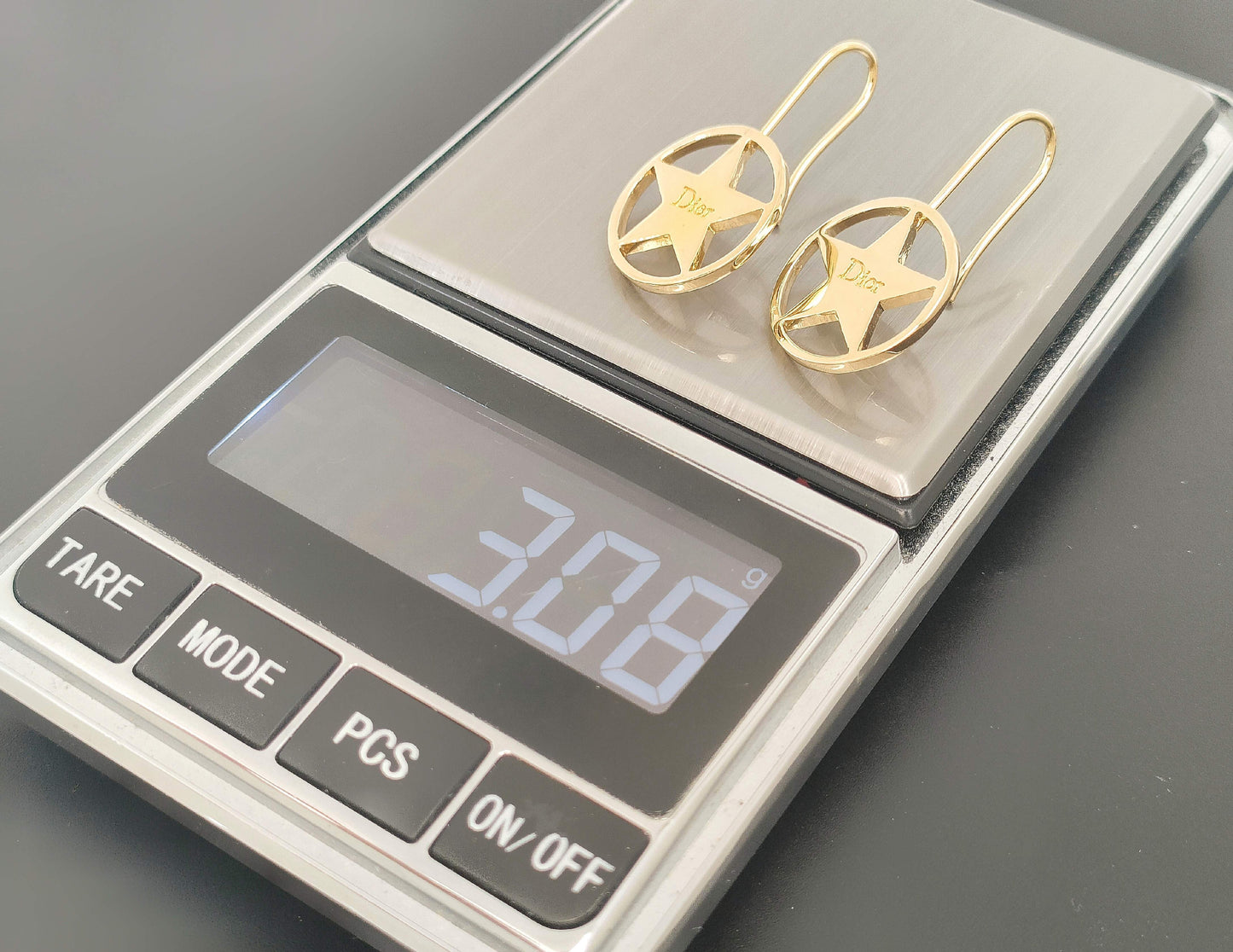 Dior Dior Gold Color Star Design Hook Earrings G Earrings