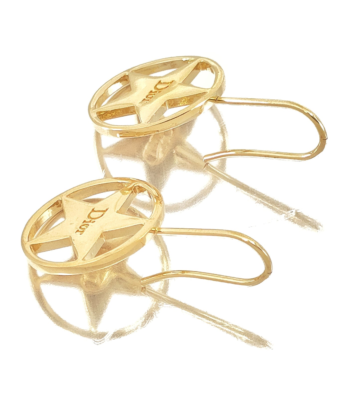 Dior Dior Gold Color Star Design Hook Earrings G Earrings