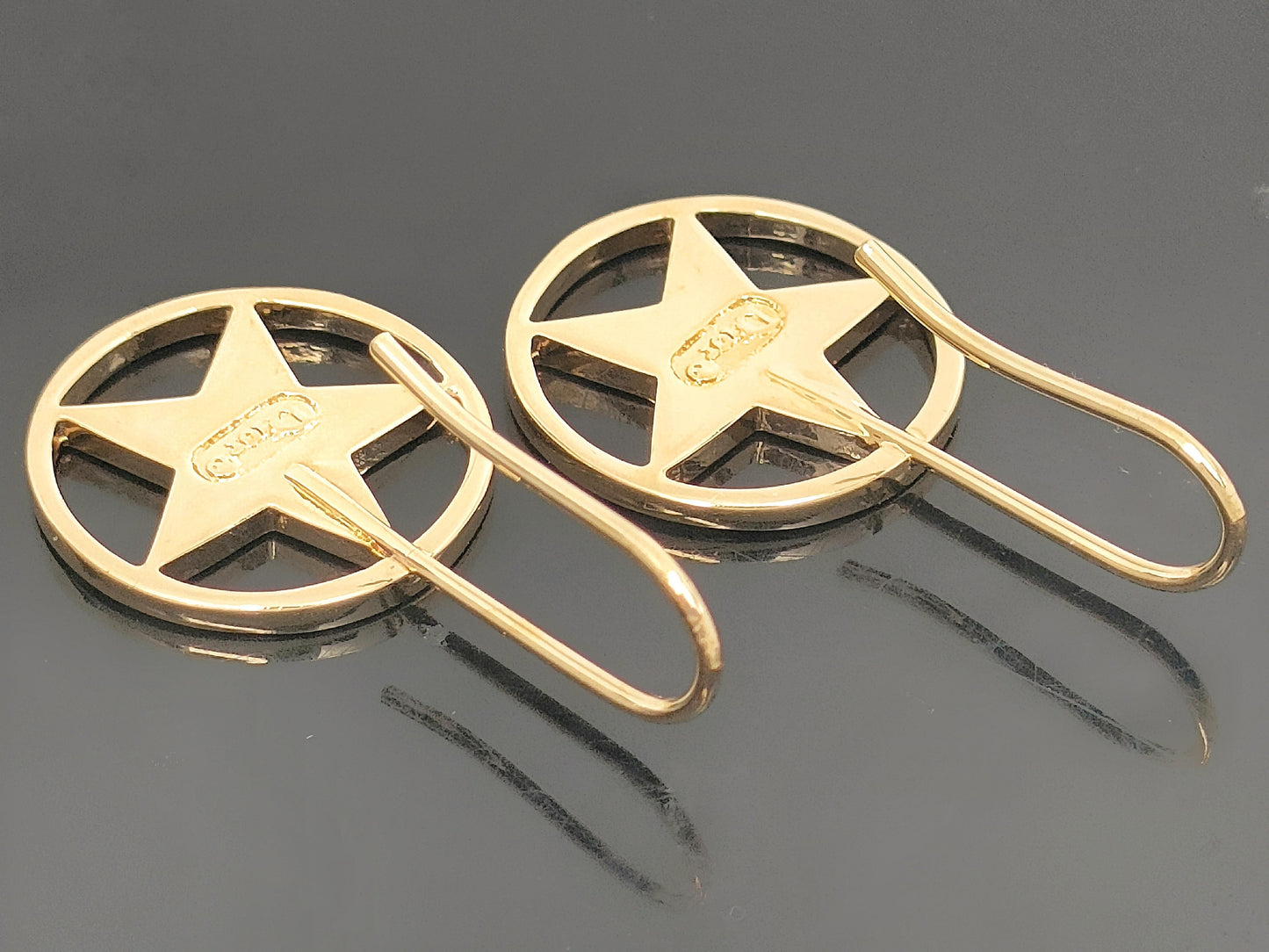 Dior Dior Gold Color Star Design Hook Earrings G Earrings