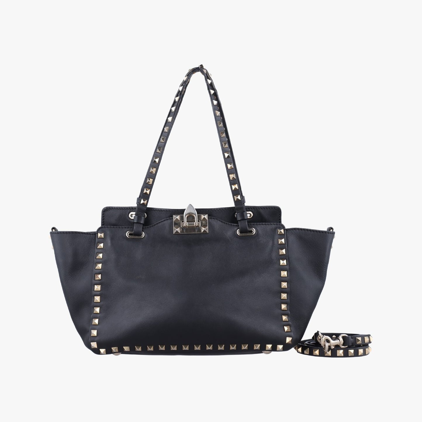 VALENTINO Rockstud Black Leather Shoulder Bag